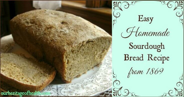 This is the easiest homemade sourdough bread recipe I've tried - just mix the ingredients together, let them rise, and you're ready to bake! | ourheritageofhealth.com