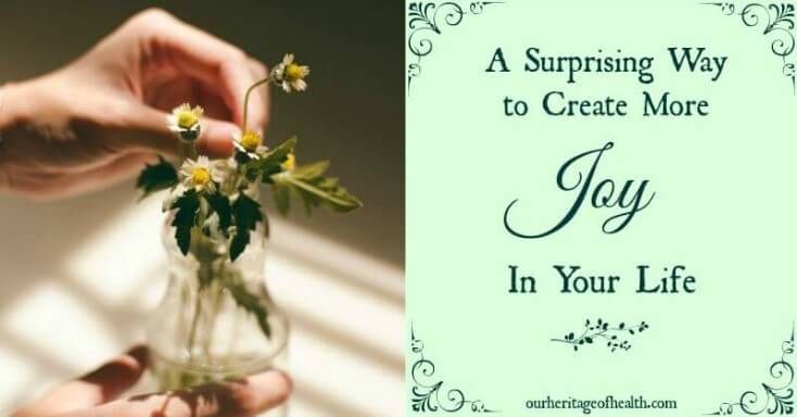 A surprising way to create more joy in your life | ourheritageofhealth.com